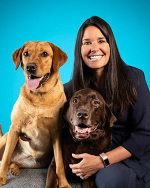 trinda-searle and her dogs
